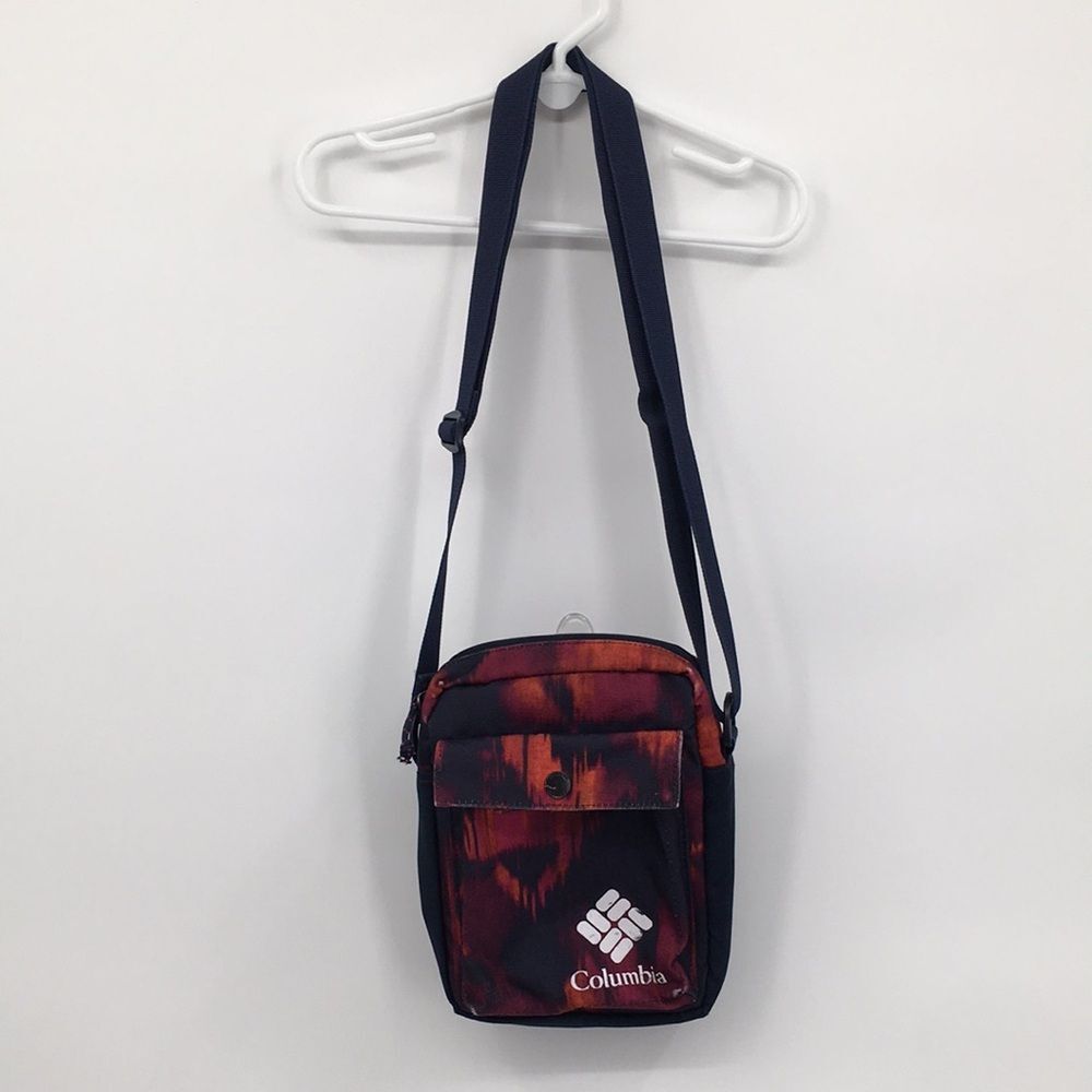 Columbia Navy Blue Orange Purple Crossbody Bag Purse